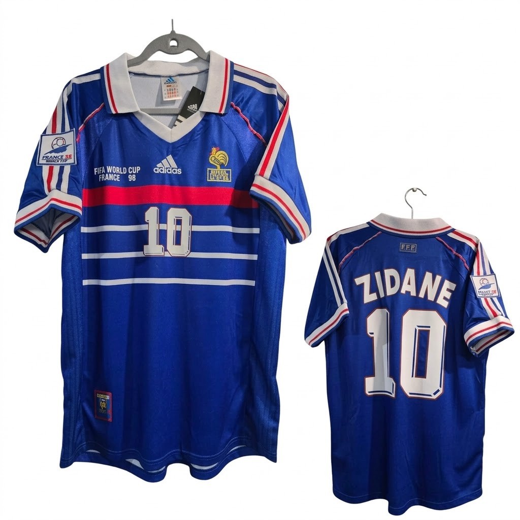 FRANCE Home World Cup 98\'\' - Football Soccer - ZIDANE  10 - 2XL (Run Small)