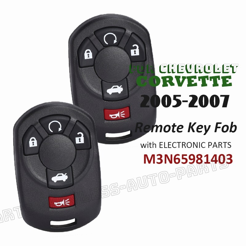 2x M3N65981403 for Chevrolet Corvette 2005 2006 2007 Keyless Remote Key Fob 2x M3N65981403 for Chevrolet Corvette 2005 2006 2007 Keyless Remote Key Fob
