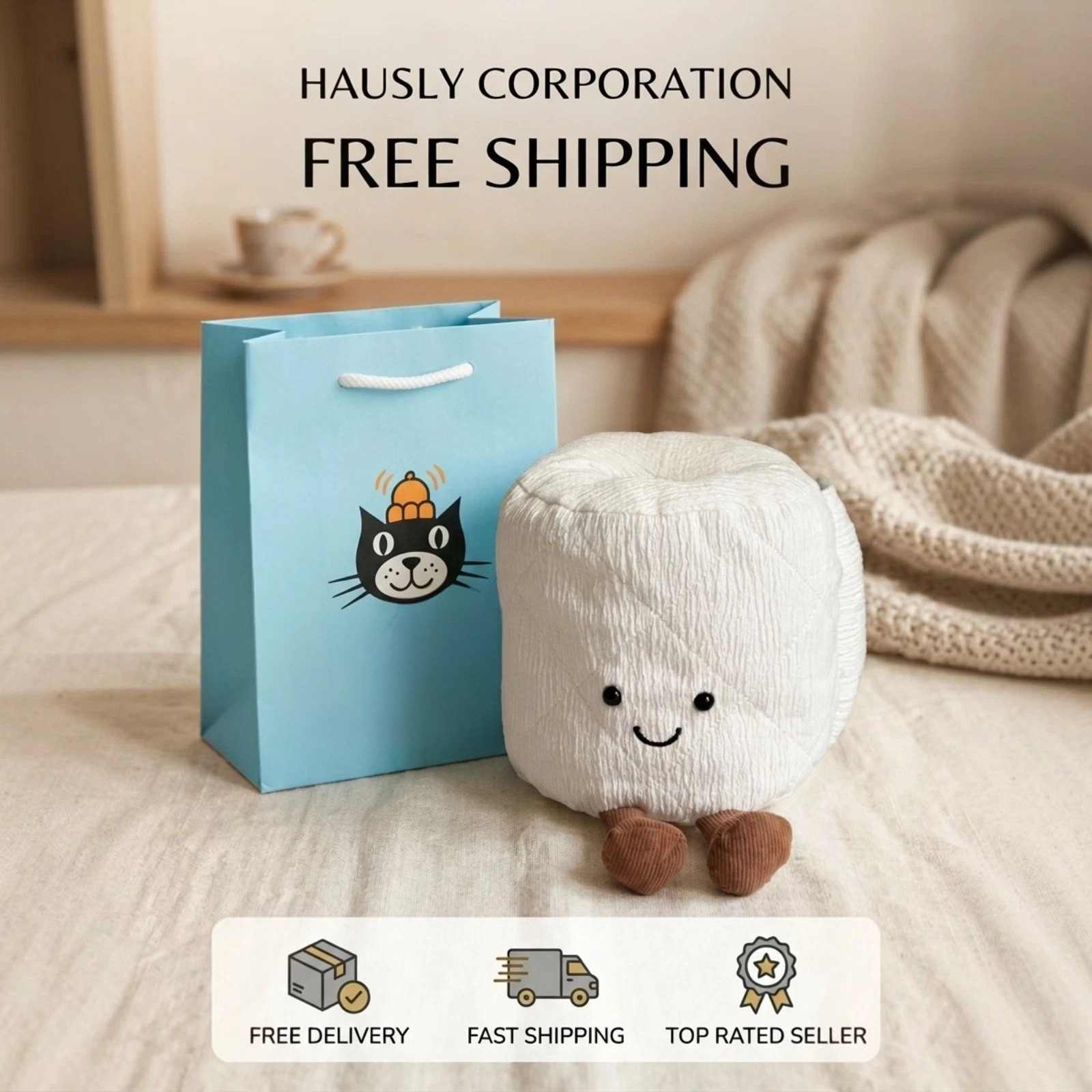 Jellycat Amuseable Toilet Roll Plush Soft Toy White Bathroom Decor Gift Cute Jellycat Amuseable Toilet Roll Plush Soft Toy White Bathroom Decor Gift Cute