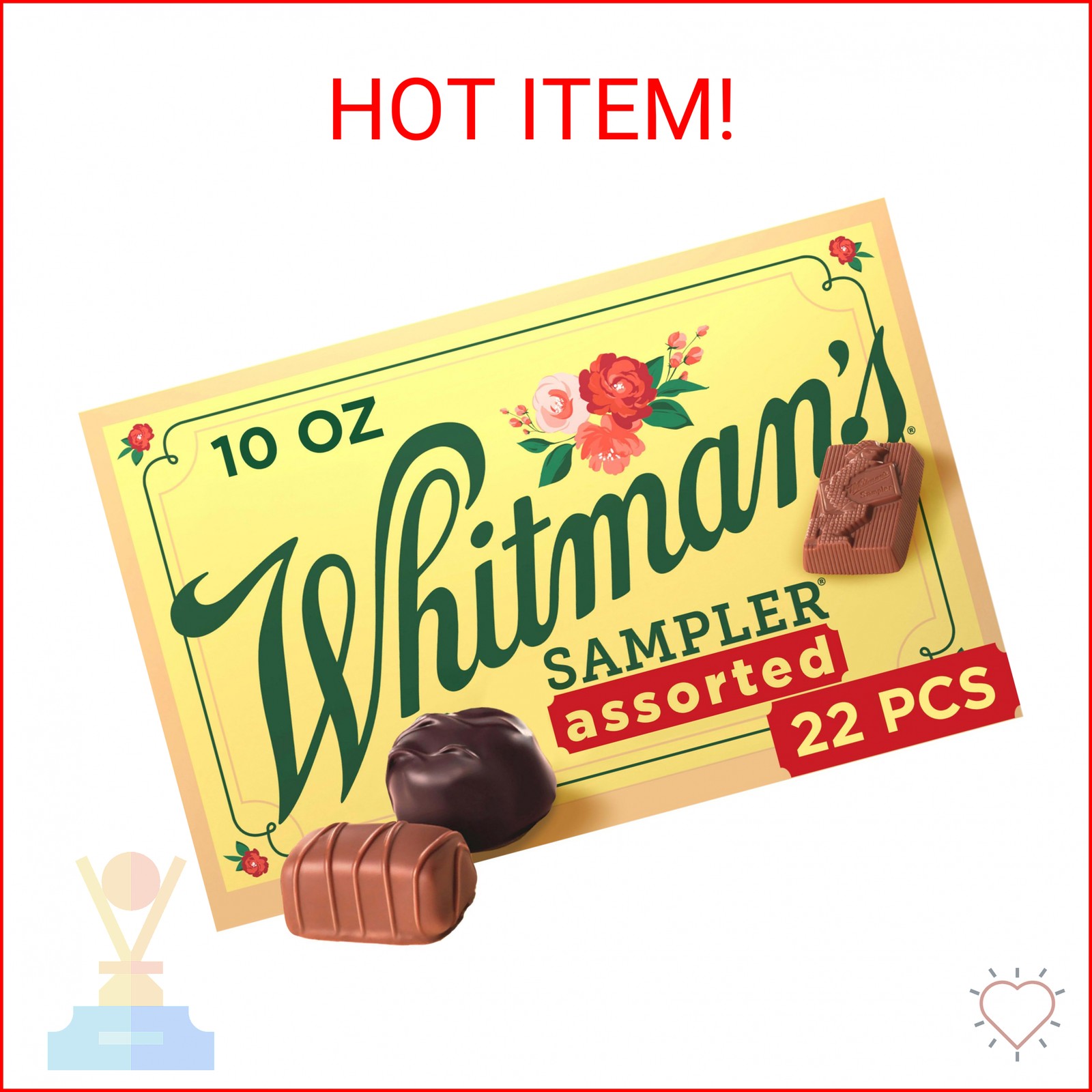 Whitman\'s Sampler Mother\'s Day Assorted Chocolates, 10 Ounce (22 Pieces)