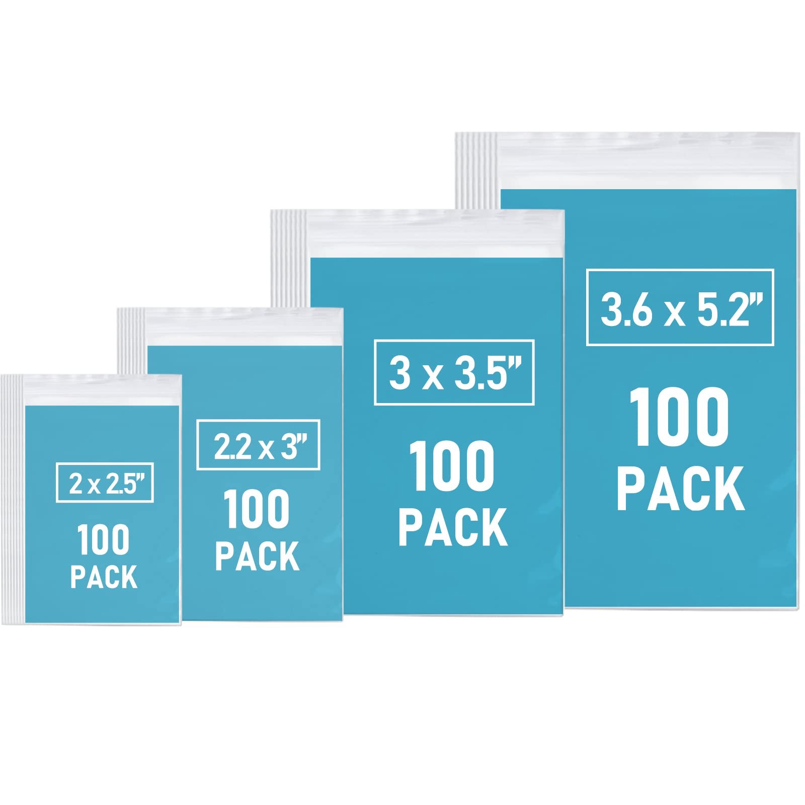 Small Plastic Bags, 400 PCS Mini Baggies, 4 Assorted Small, Transparent Small Plastic Bags, 400 PCS Mini Baggies, 4 Assorted Small, Transparent