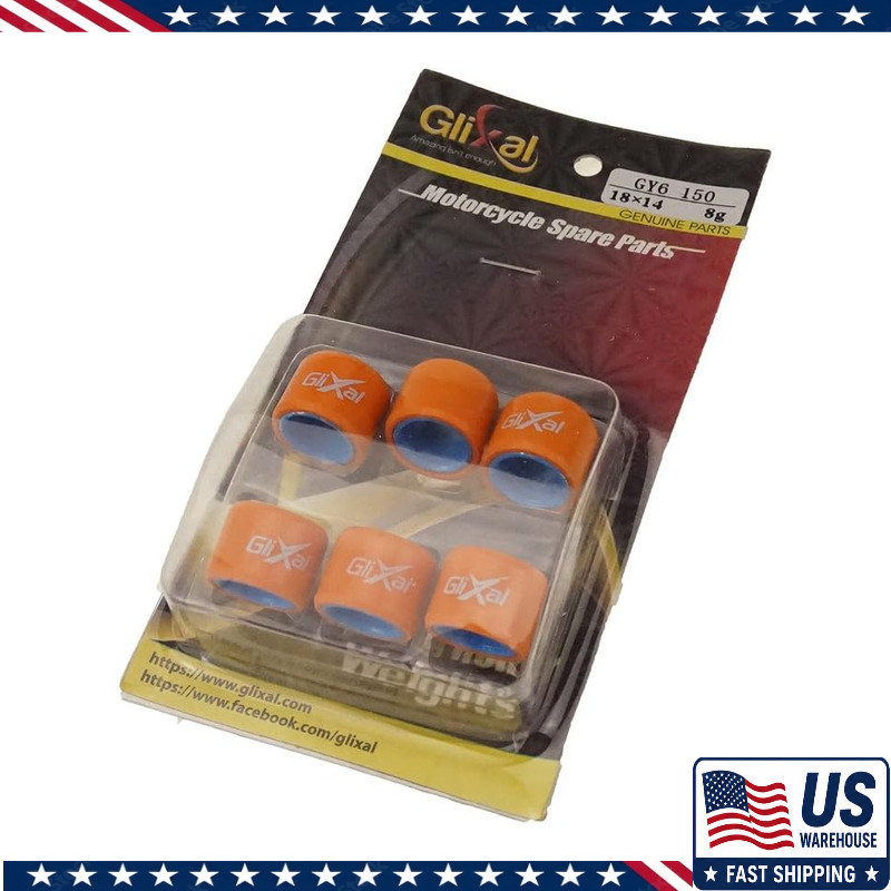 18x14mm Variator Roller Weights Set (8 gram) GY6 150cc 157QMJ Engine, TaSize: 8g