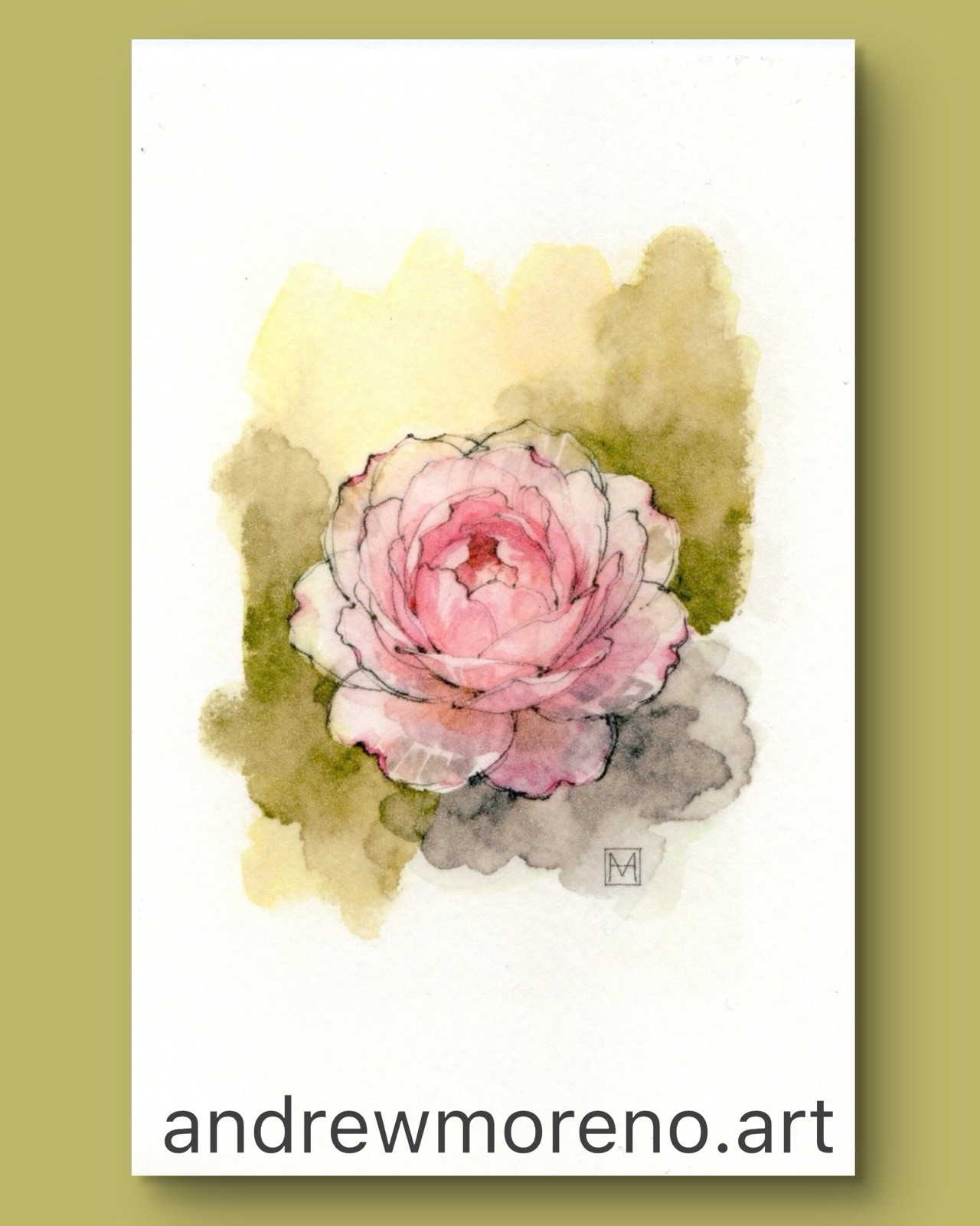 Original 4x6 Mini Watercolor Rose Painting — Postcard Size Fine Art Original 4x6 Mini Watercolor Rose Painting — Postcard Size Fine Art