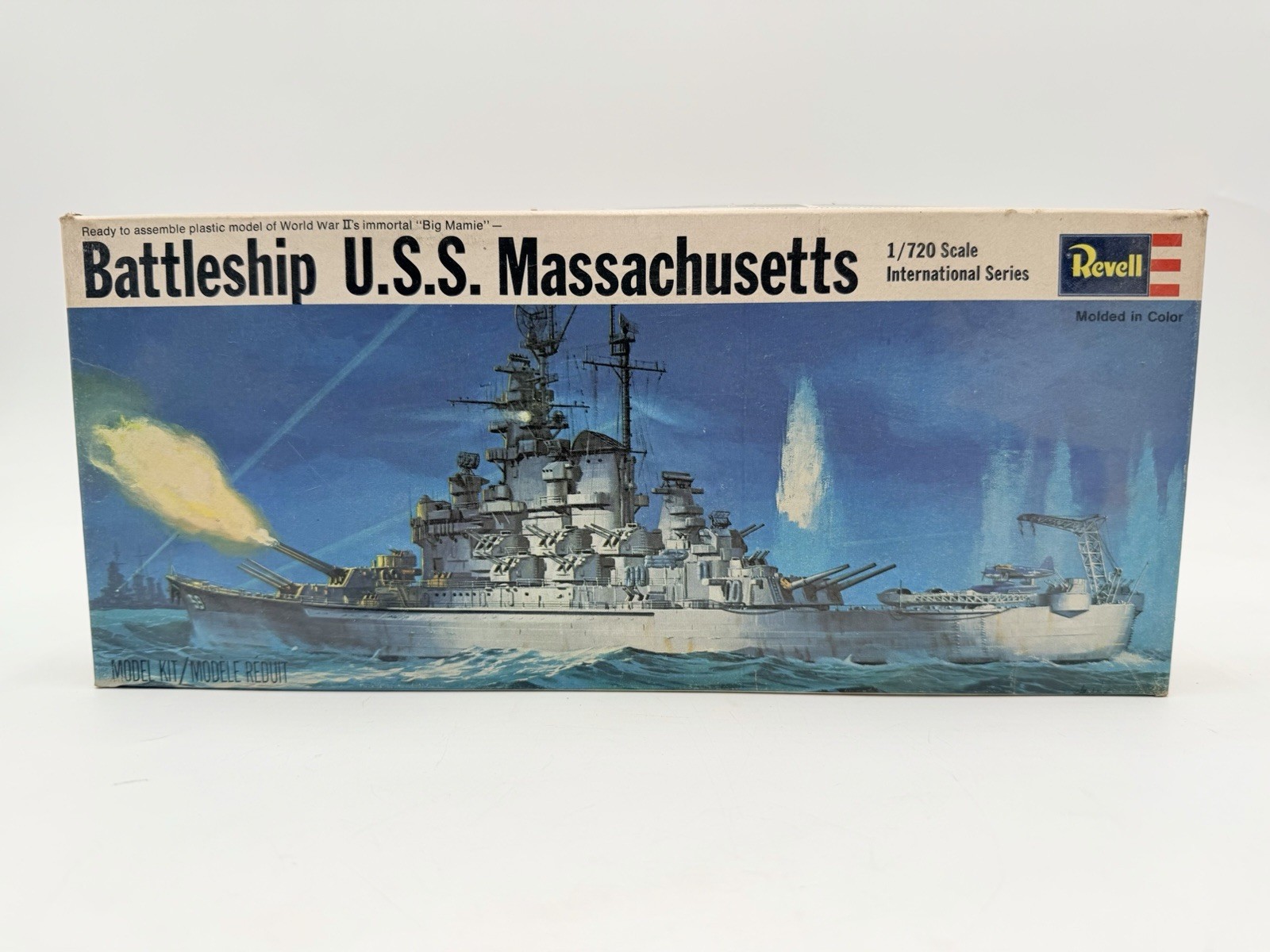 Vintage Revell 1/720 Scale U.S.S. Massachusetts Battleship Model Kit Sealed Part