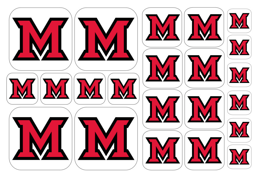 Miami Red Hawks Team Stickers - Multiple Sizes/Glossy/Matte - 