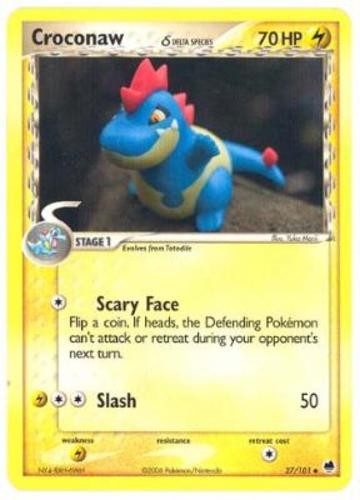 Croconaw (Delta Species) - 27/101 - Uncommon (Damaged) EX Dragon Frontiers - Lig