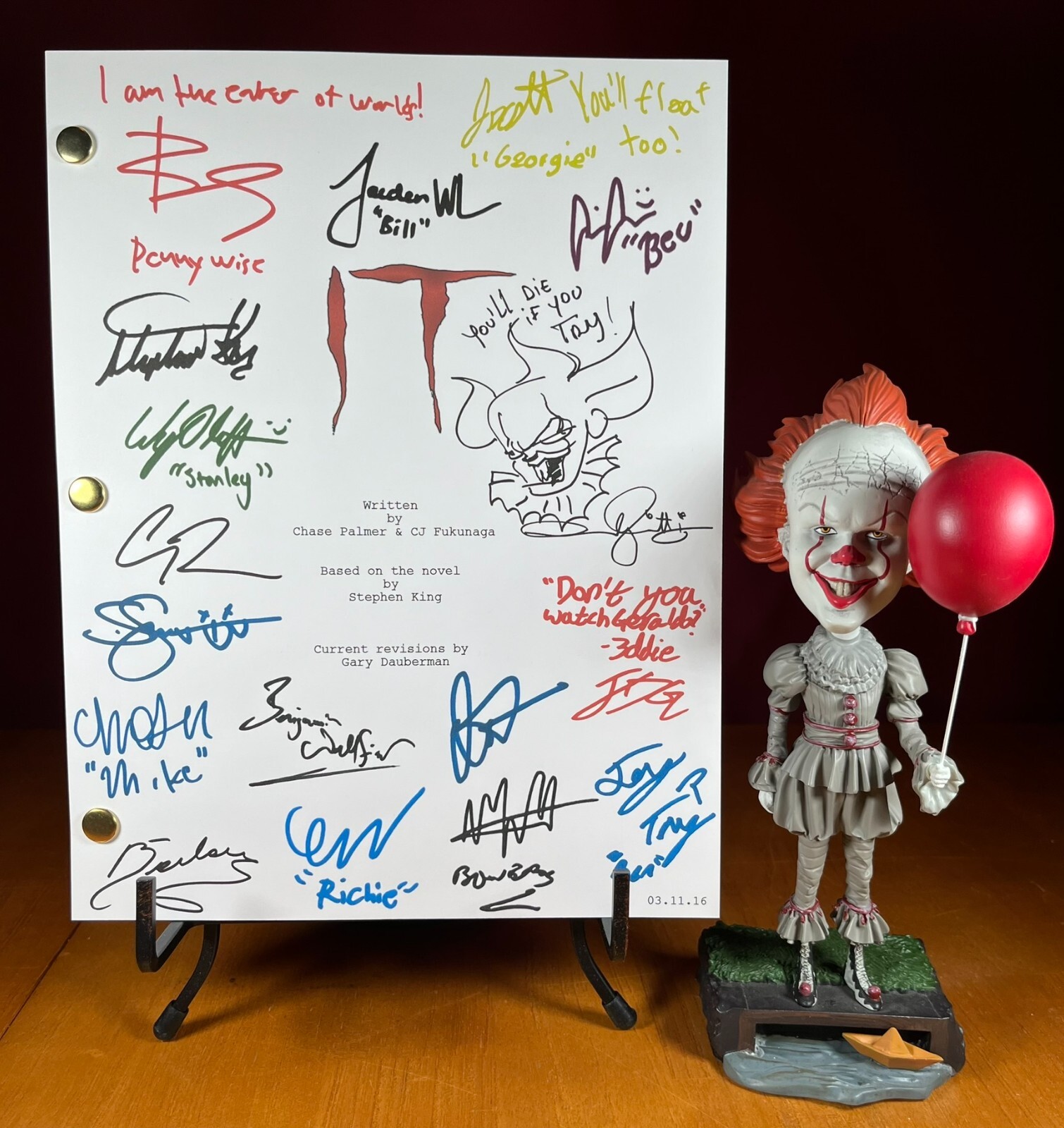 Stephen King's IT Script Signed- Autograph Reprints- 118 Pages- IT 2017 Movie