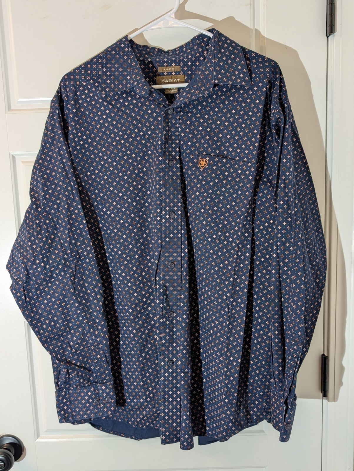 Ariat Western Shirt Mens XL Blue Stretch Button Up Cowboy Rodeo Ariat Western Shirt Mens XL Blue Stretch Button Up Cowboy Rodeo