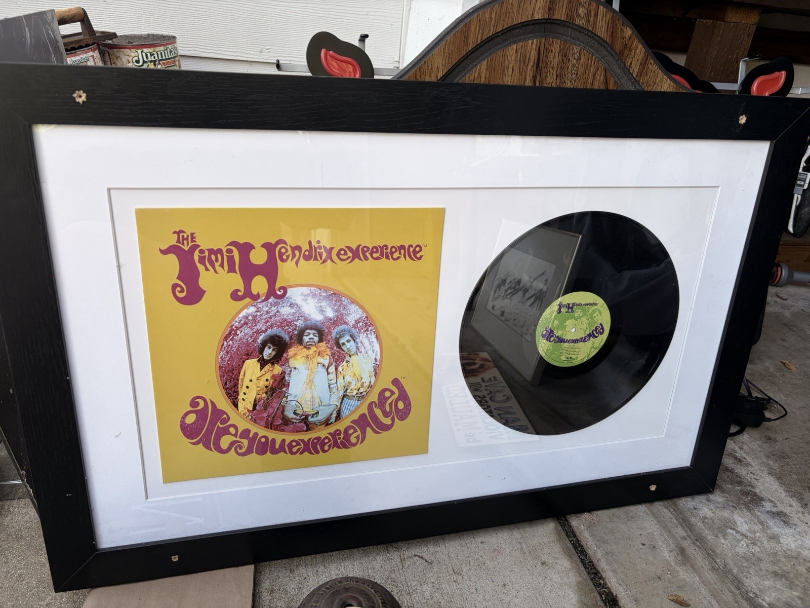 The Jimi Hendrix Experience Vinyl LP Record Matted Framed Rare Collectible