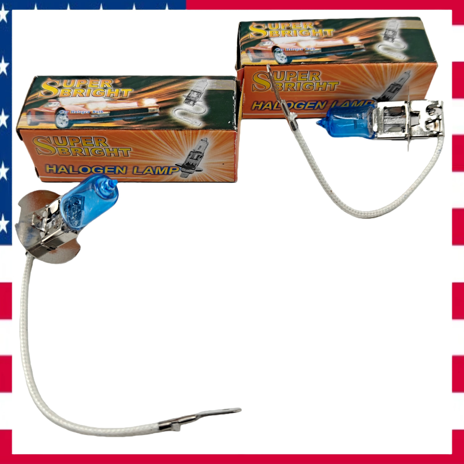 H3 Halogen Xenon Headlight Substitute 2x Light Bulb Lamp 6000K White 100W