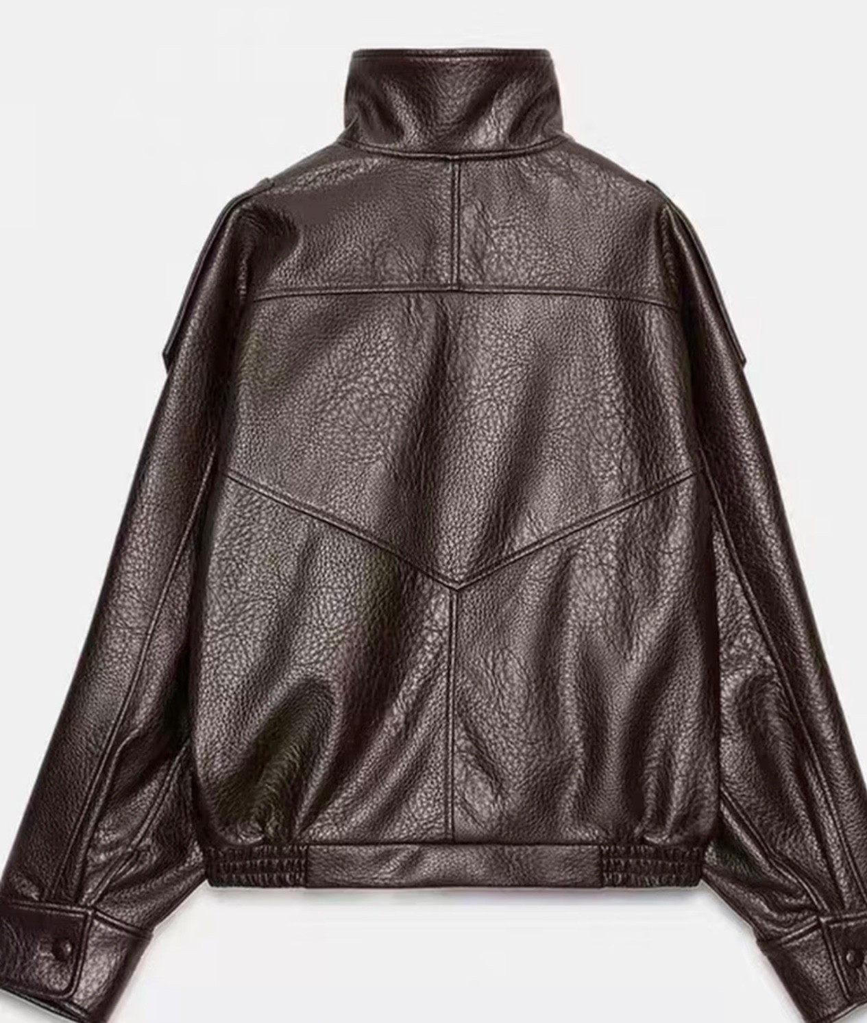 Women’s Oversized Biker Jacket Stand Collar Zip Up Loose Fit Bomber Coat