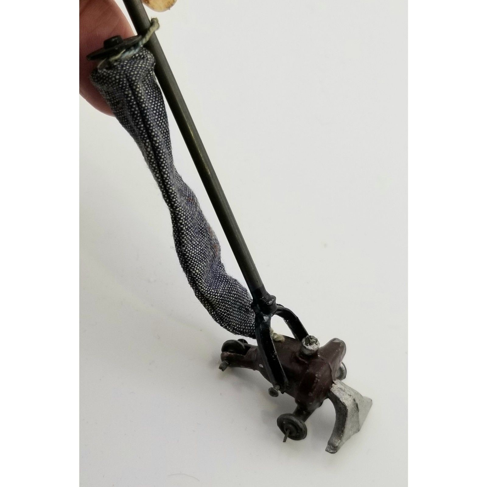 Antique German Metal Vacuum Cleaner with Movable Wheels & Cloth Bag.4 1/4\ Antique German Metal Vacuum Cleaner with Movable Wheels & Cloth Bag.4 1/4\