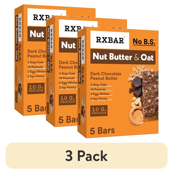 (3 pack) RXBAR Dark Chocolate Peanut Butter Protein Bars GlutenFree (3 pack) RXBAR Dark Chocolate Peanut Butter Protein Bars GlutenFree