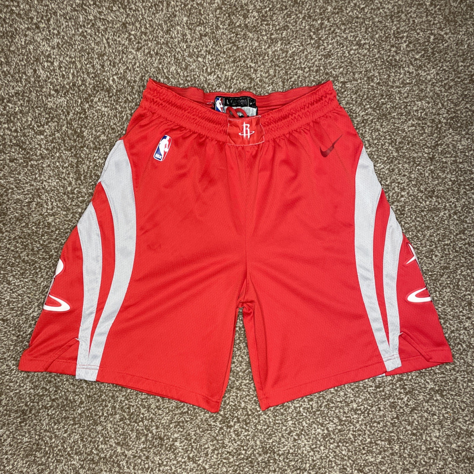 Nike Houston Rockets Basketball Jersey Shorts Mens Large Red Engineered NBA Nike Houston Rockets Basketball Jersey Shorts Mens Large Red Engineered NBA