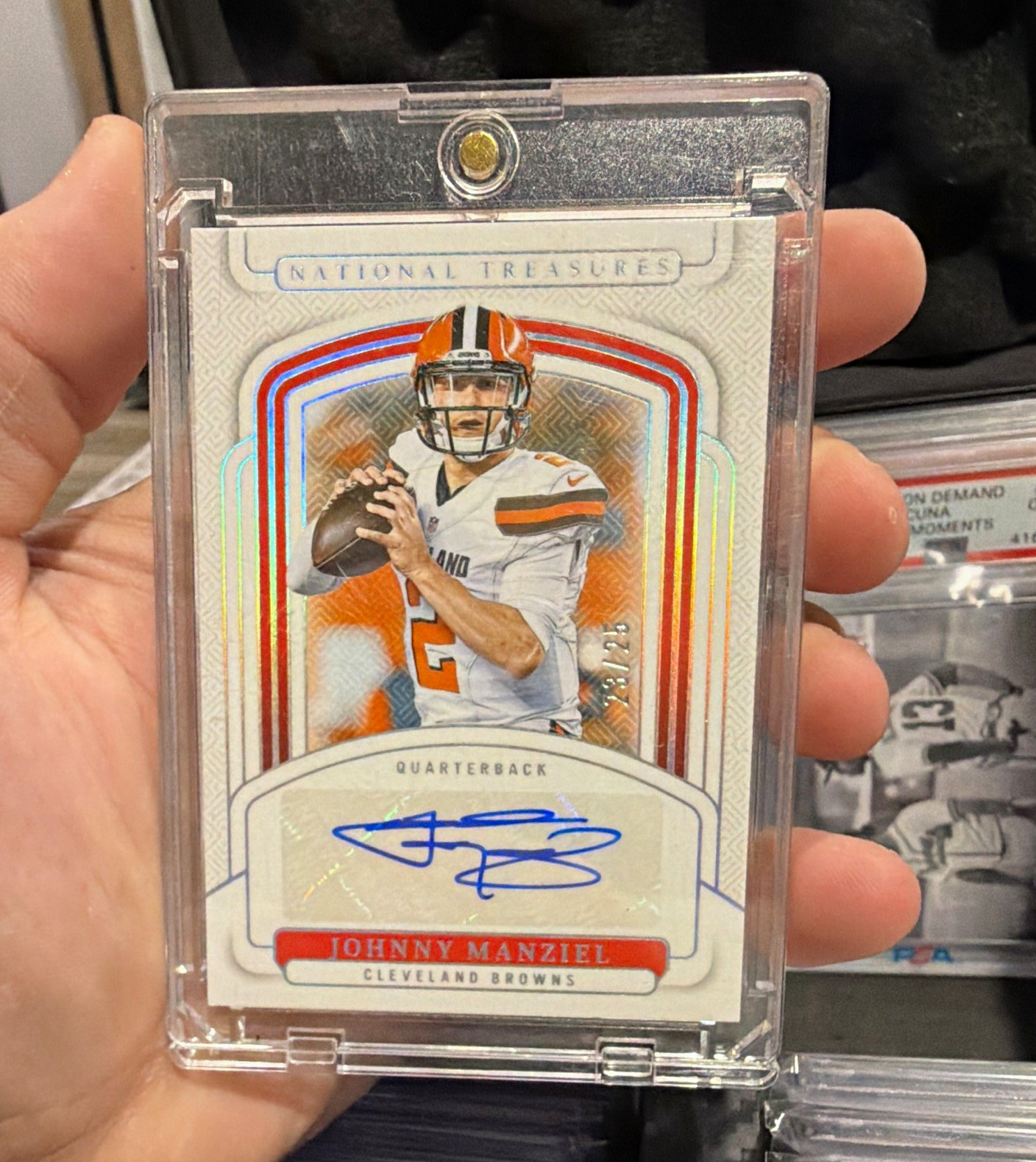 Panini 2024 National Treasures Signatures Johnny Manziel Auto Holo Silver /25 Panini 2024 National Treasures Signatures Johnny Manziel Auto Holo Silver /25