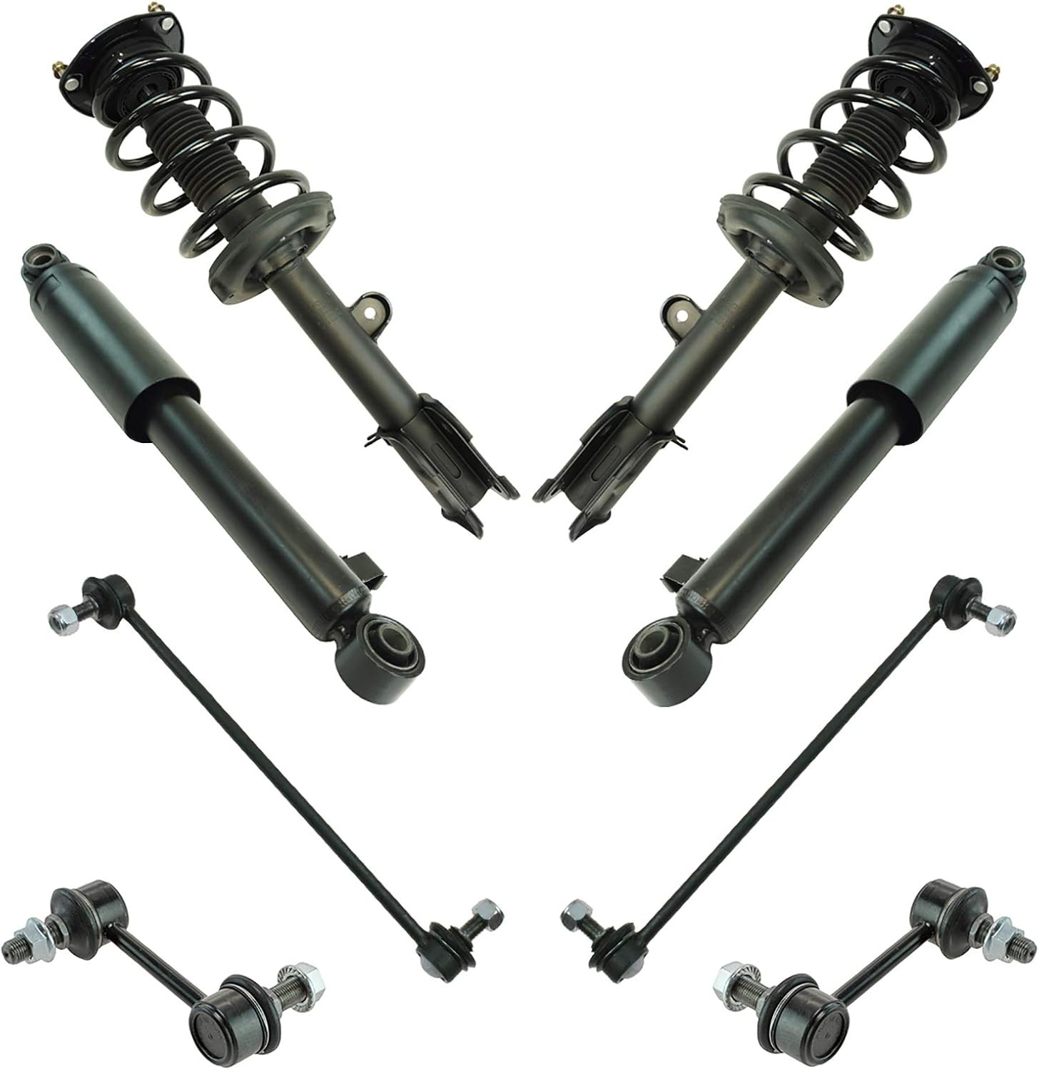 TRQ Front and Rear Suspension Kit Complete Strut & Coil Spring Assembly Shock TRQ Front and Rear Suspension Kit Complete Strut & Coil Spring Assembly Shock