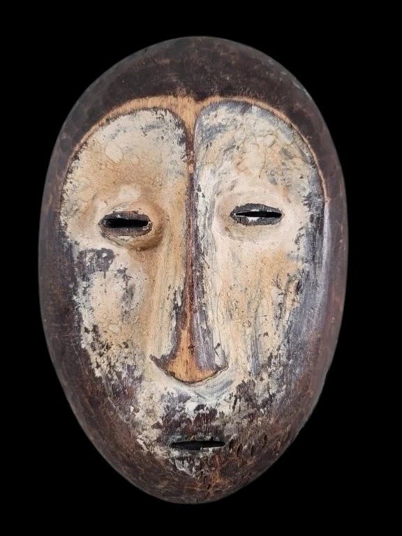 Lega Bwami Mask DRC Congo Genuine African Tribal Art Kaolin Patina