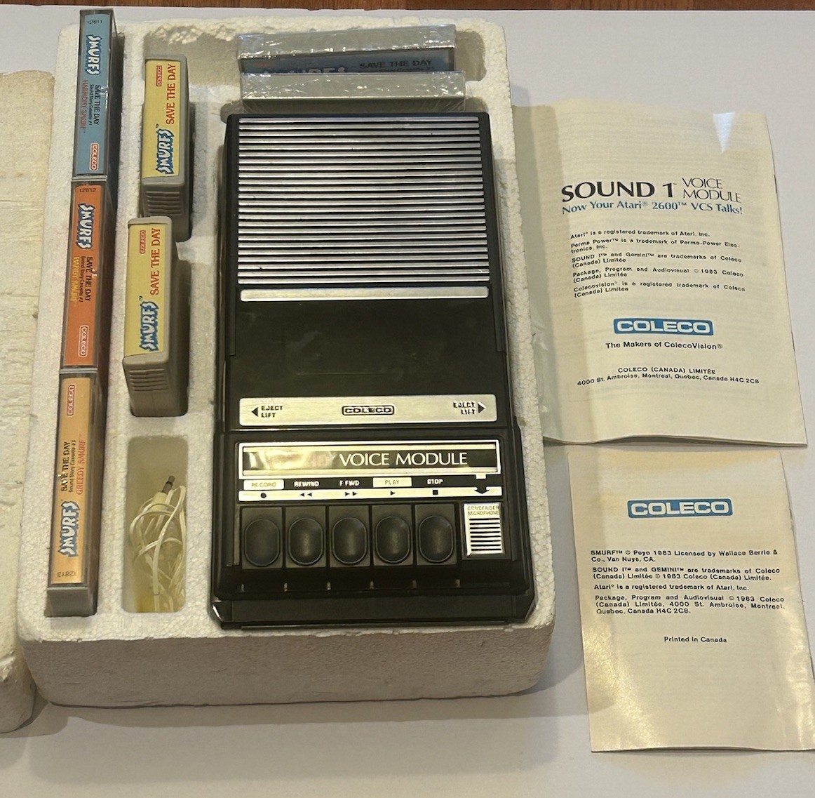 Coleco Kid Vid Voice Module For Atari 2600 + SEALED Tapes + Games Near Complete