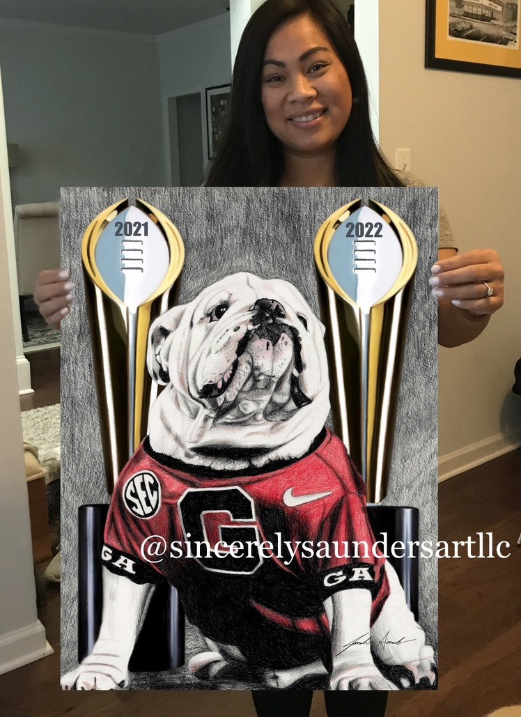 georgia bulldogs national championship drawing artwork