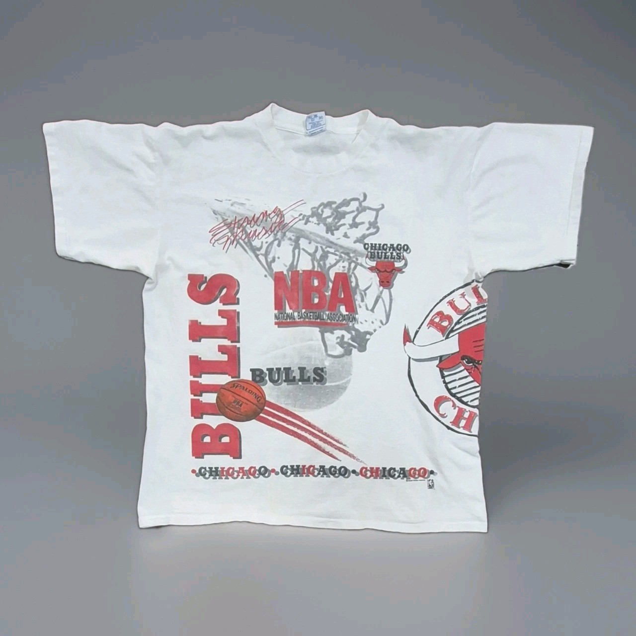 Vintage Chicago Bulls Shirt AOP 90s VTG Salem Sportswear Wrap Around Aerial Vintage Chicago Bulls Shirt AOP 90s VTG Salem Sportswear Wrap Around Aerial