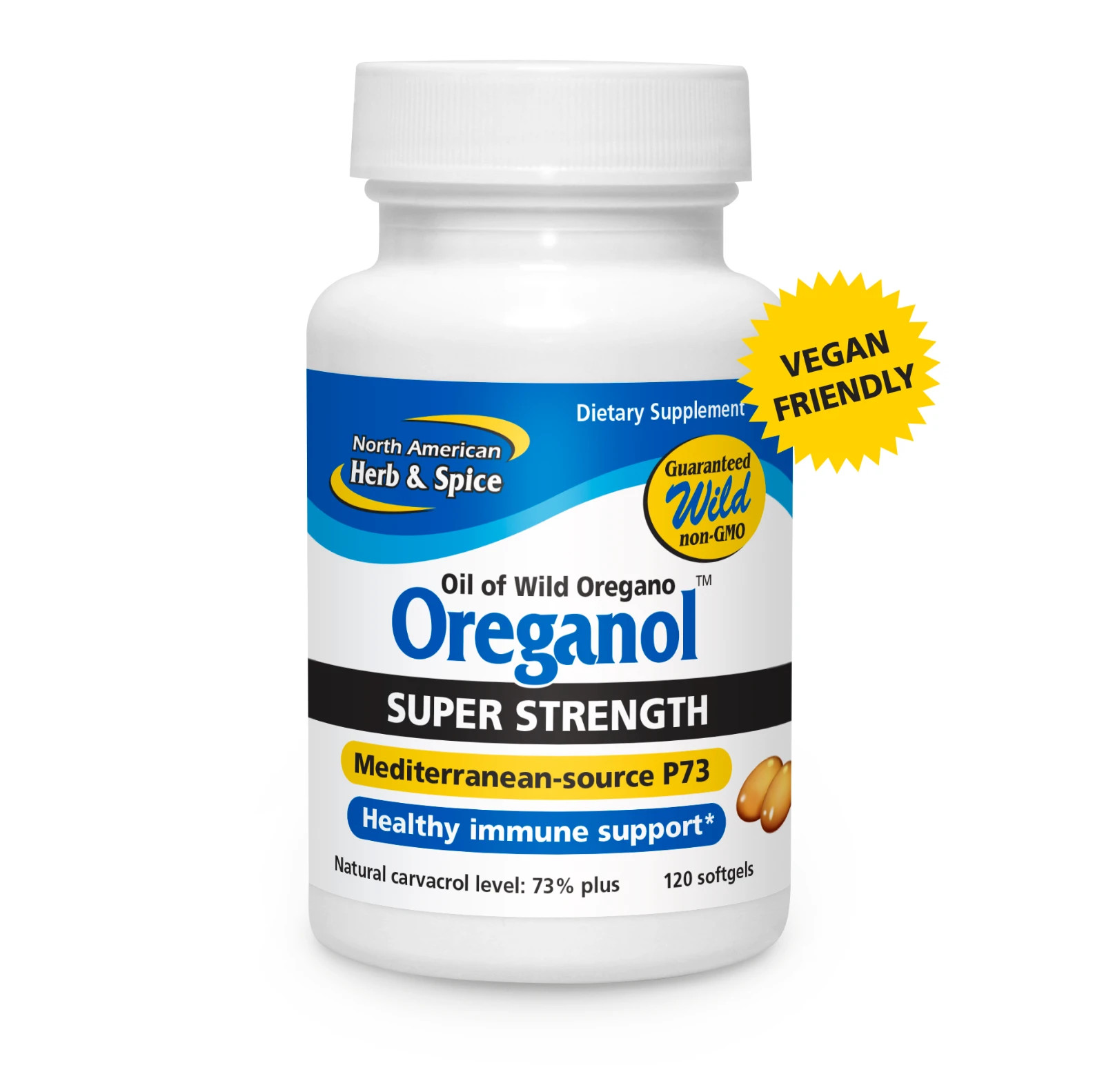 NORTH AMERICAN HERB & SPICE Super Strength Oreganol P73, 120 Softgels NORTH AMERICAN HERB & SPICE Super Strength Oreganol P73, 120 Softgels