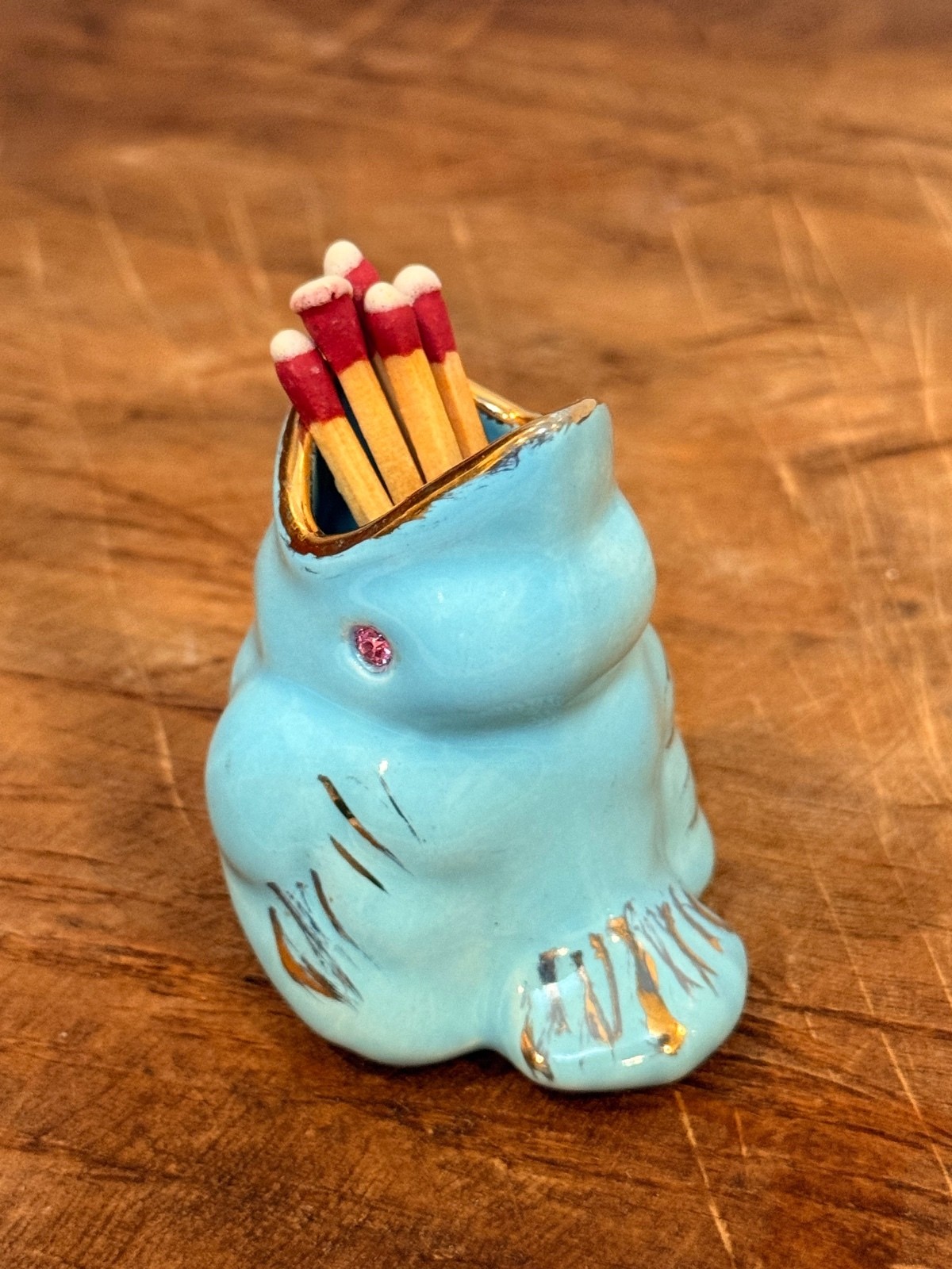 Vintage Hand Painted Blue Bird Toothpick/Match Holder Ceramic Made in Japan Vintage Hand Painted Blue Bird Toothpick/Match Holder Ceramic Made in Japan