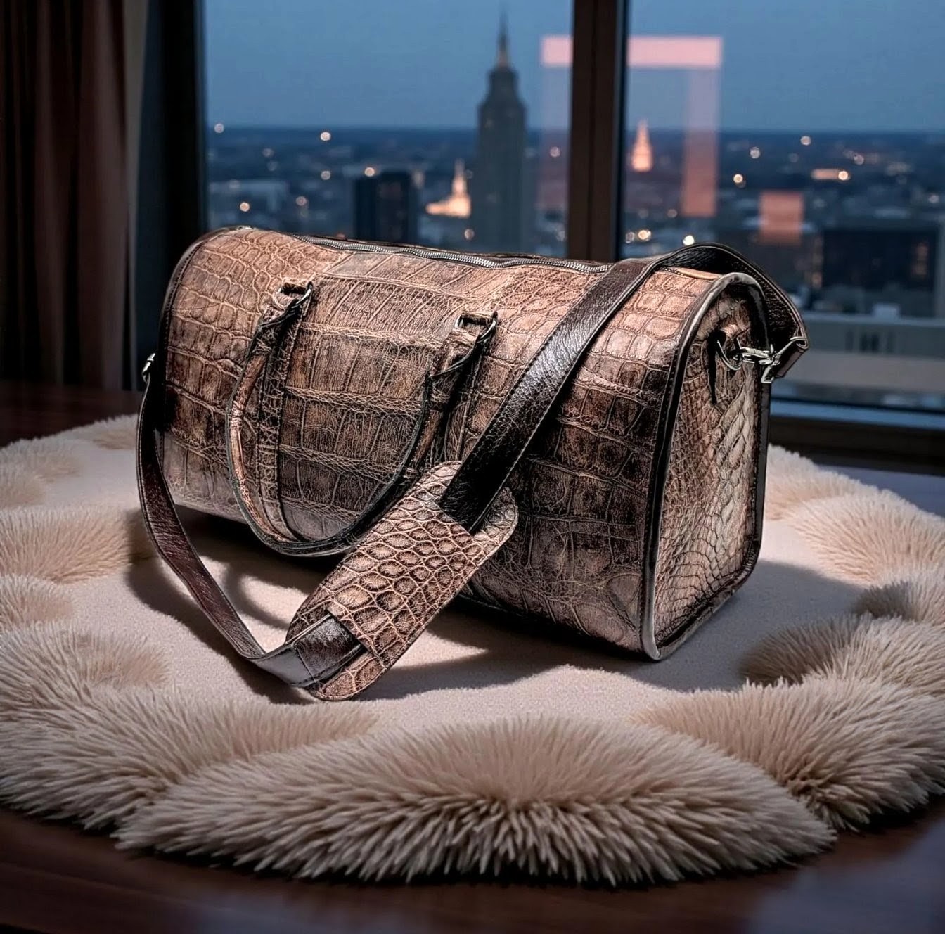 Genuine Alligator Duffle Bag Genuine Alligator Duffle Bag