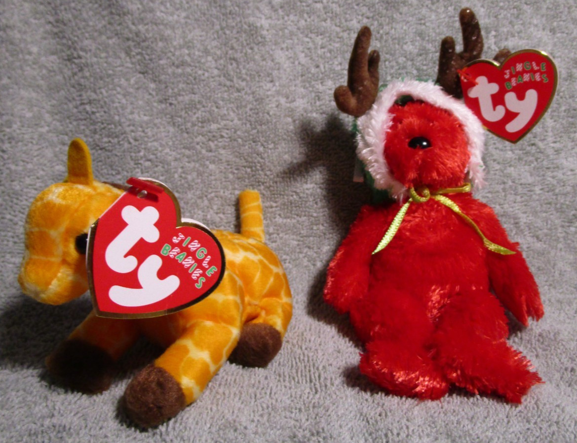 Set of 2 TY Jingle Beanies Twigs and 2002 Holiday Teddy MWMT Set of 2 TY Jingle Beanies Twigs and 2002 Holiday Teddy MWMT
