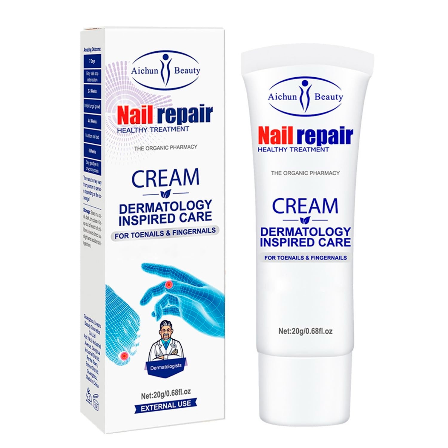 AICHUN BEAUTY Nail Repair Cream Care Restores Damaged Nails Hydrates Skin 20g AICHUN BEAUTY Nail Repair Cream Care Restores Damaged Nails Hydrates Skin 20g