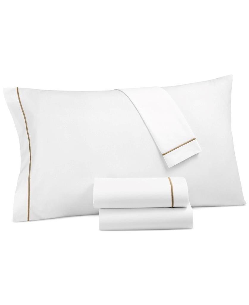 Hotel Collection Italian Percale 100% Cotton 300TC 4-Pc. White Full Sheet Set