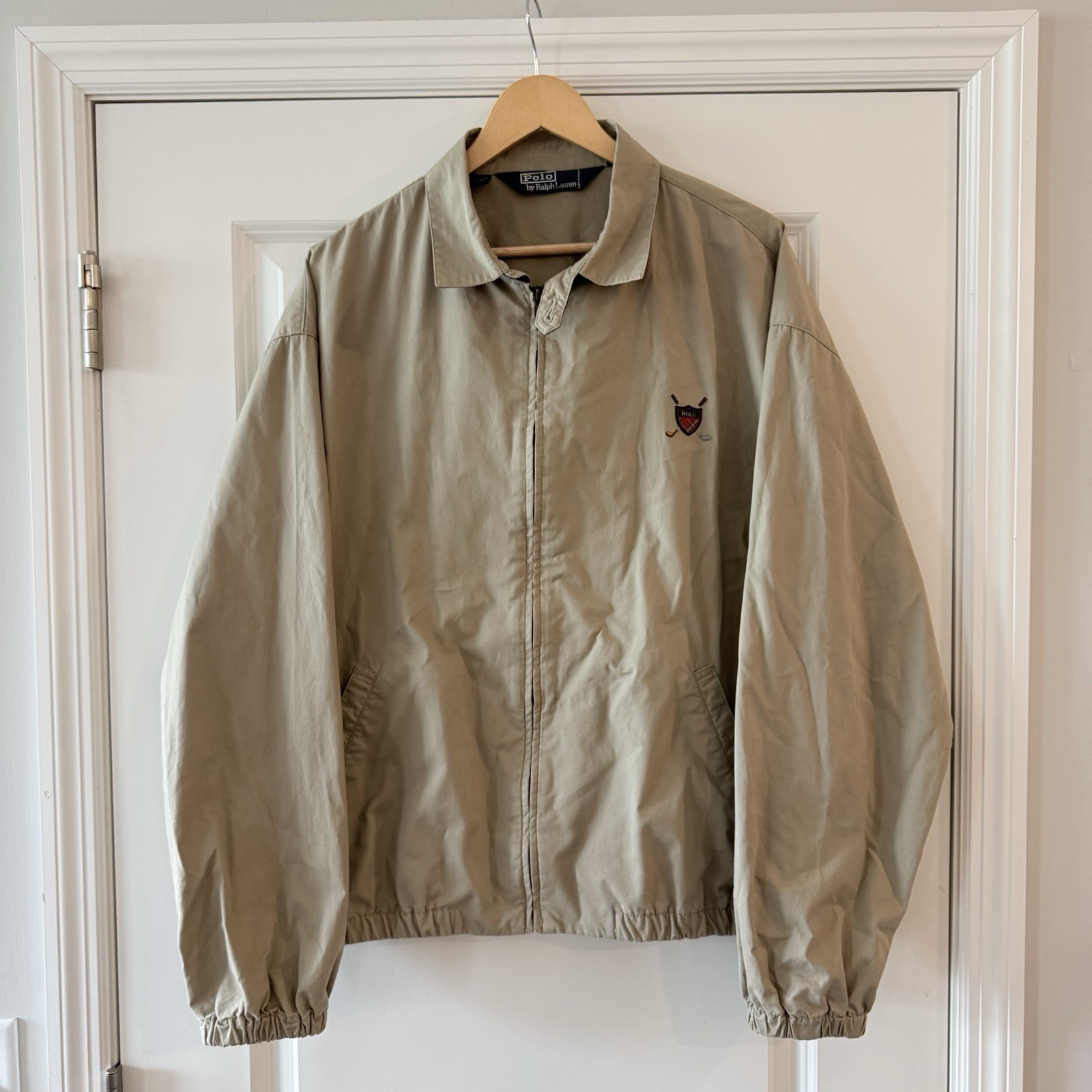 Vintage 90s Polo Ralph Lauren Golf Jacket Embroidered Crest XL Harrington Vintage 90s Polo Ralph Lauren Golf Jacket Embroidered Crest XL Harrington