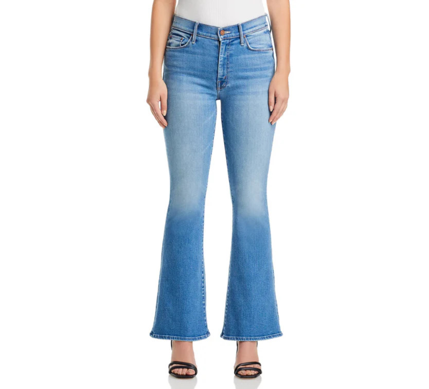 MOTHER The Lil' Weekender Petites High Rise Flared Jeans MSRP $228