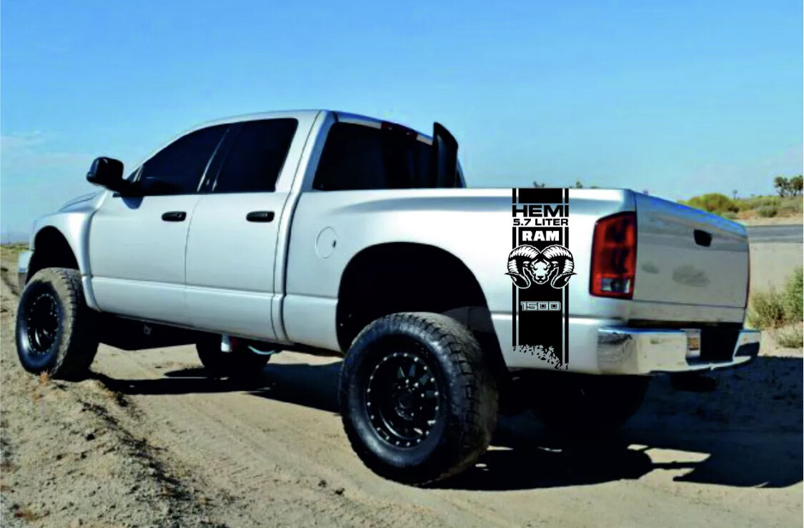 2pcs  Decal side Stripes  graphics vinyl sticker fit Compatible truck bed