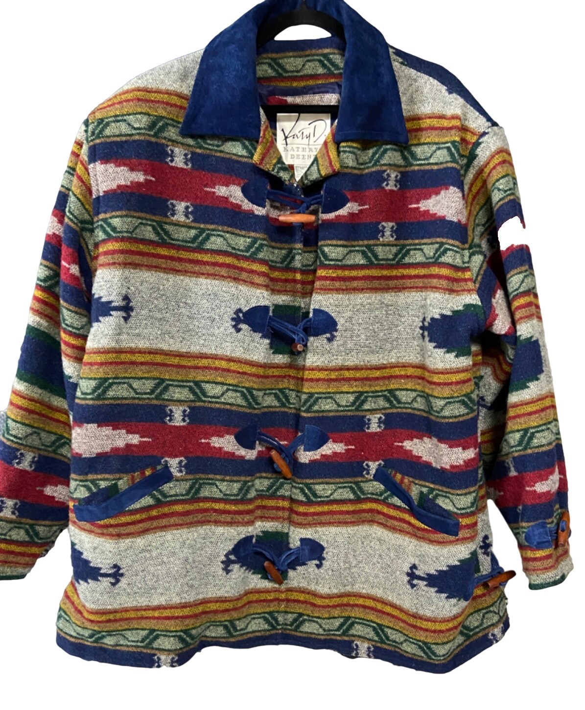 Vintage Kathryn Deene Jacket Womens 22/24 Southwestern Stripe Toggle Western