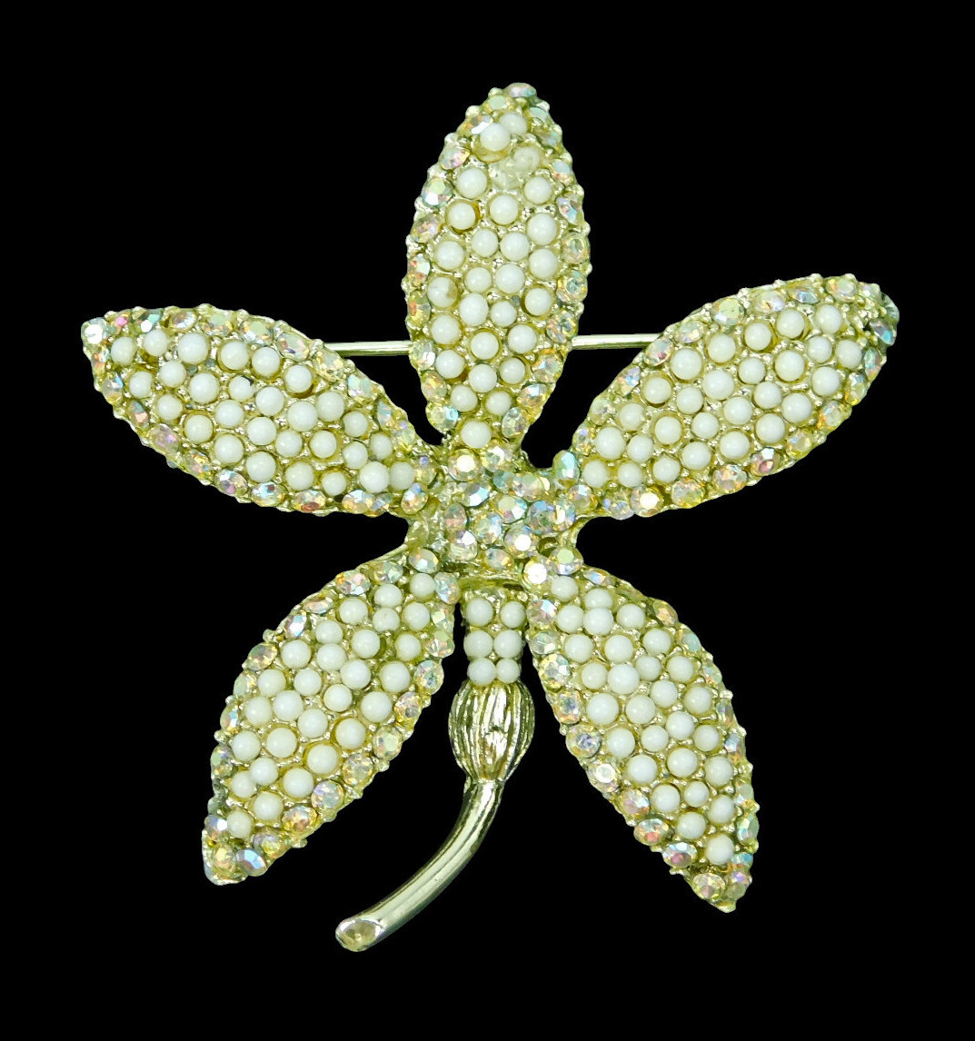 Vintage H Pomerantz Co Ny Flower Brooch
