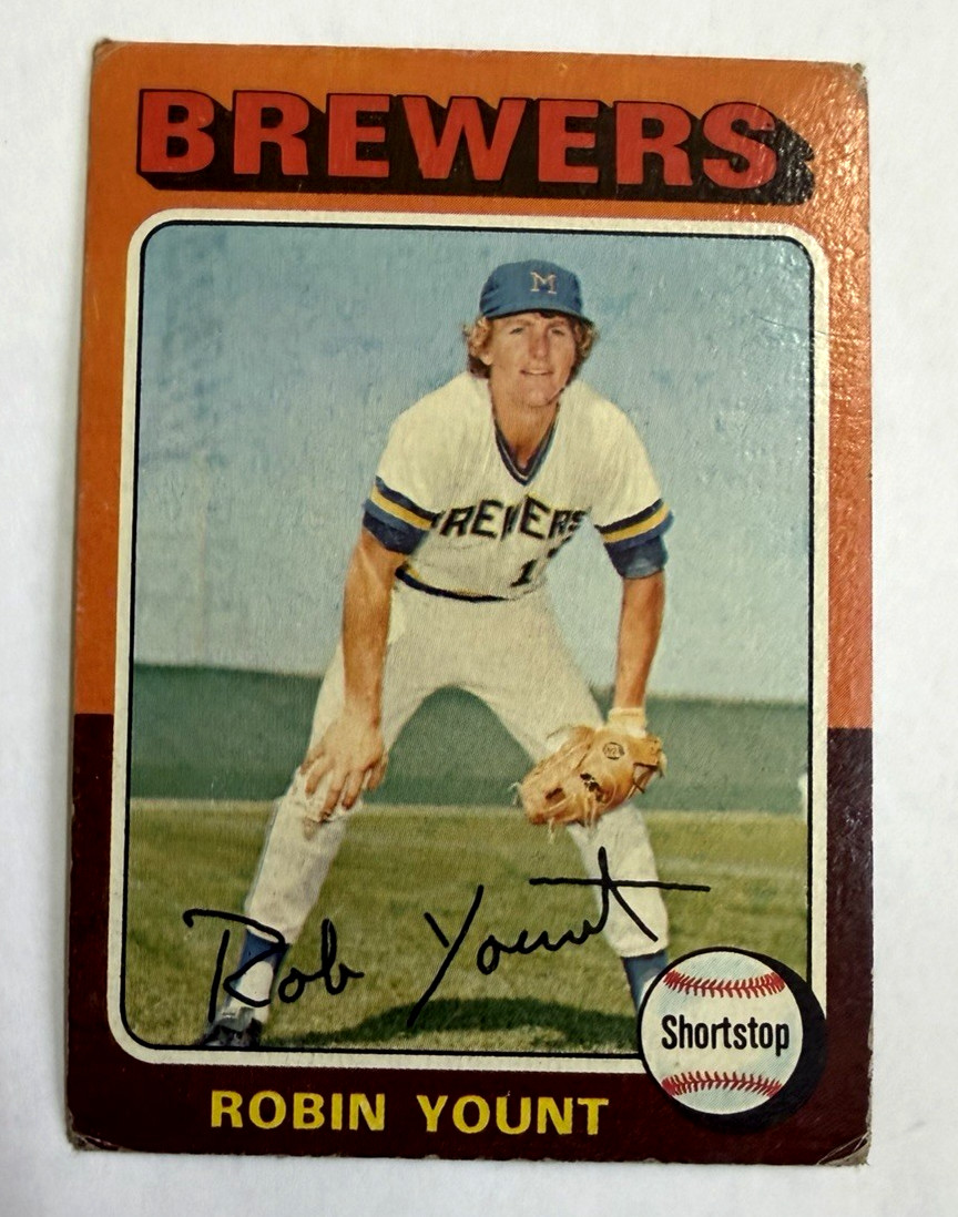 1975 Topps Robin Yount #223 Vintage Milwaukee Brewers MLB Baseball Rookie Card