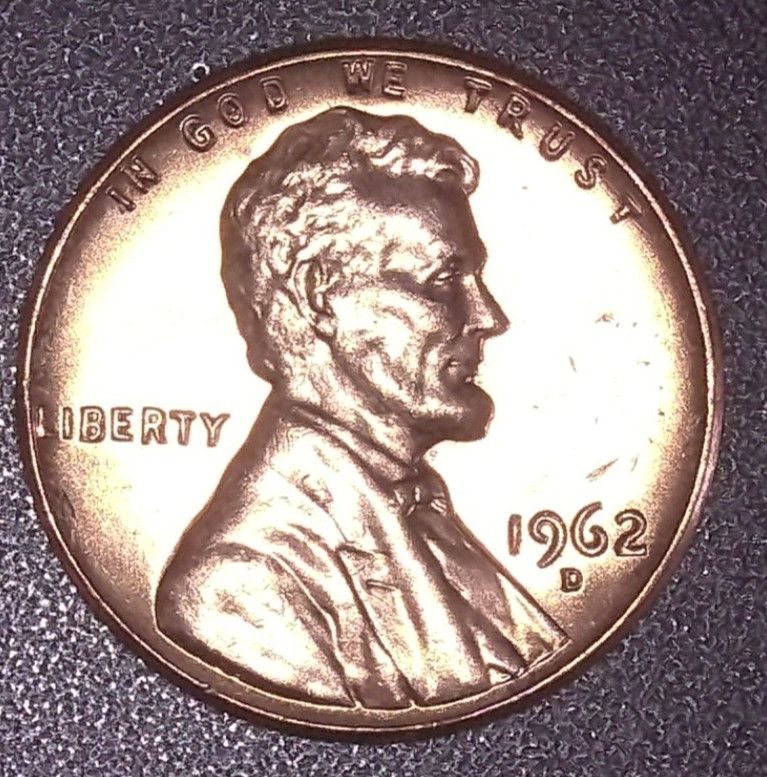 1962-D   LINCOLN CENT 1C , BRILLIANT UNCIRCULATED RED
