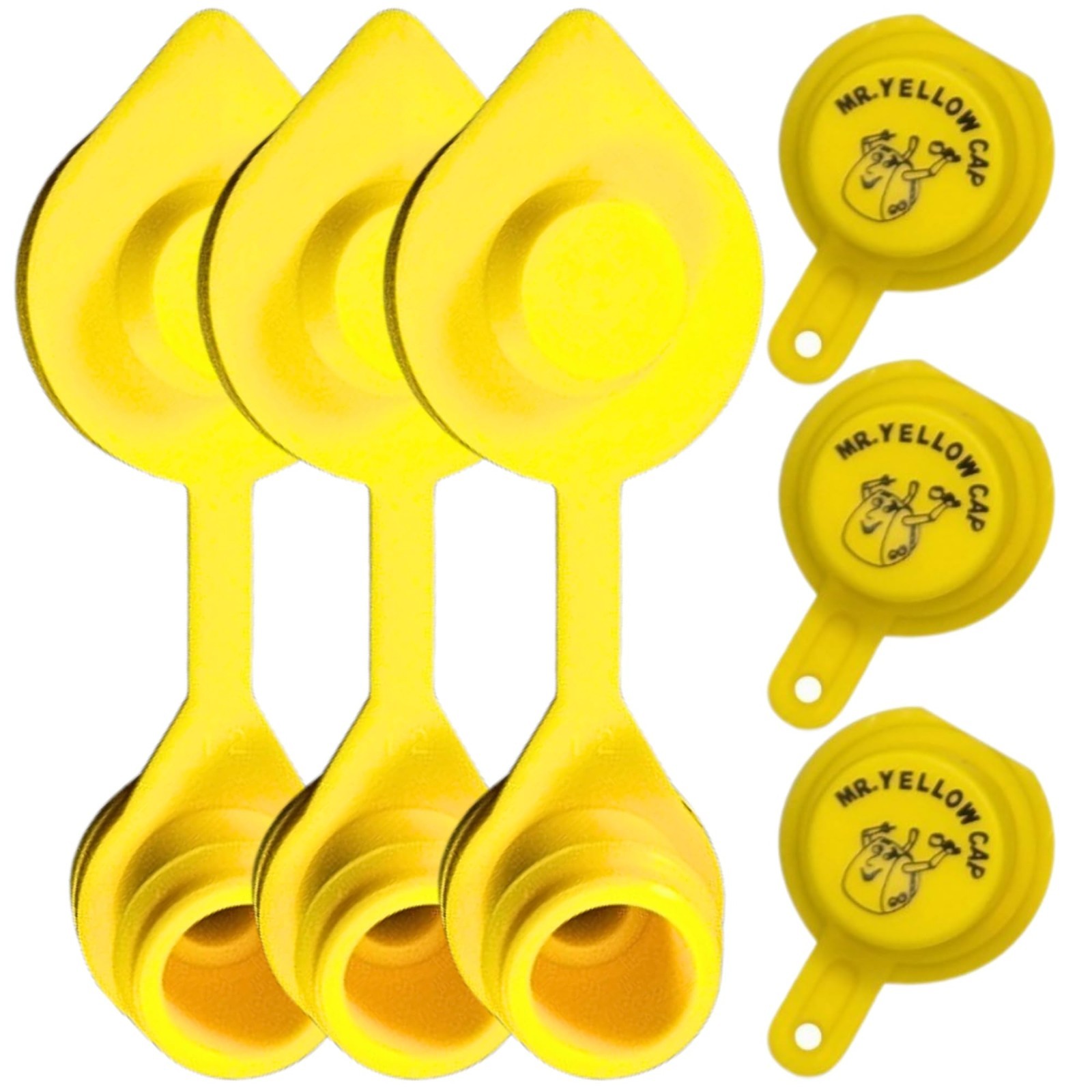 3X - Packs - 1 BLITZ Yellow Spout Cap & 1 Vent Cap, per Pack -  12pcs total