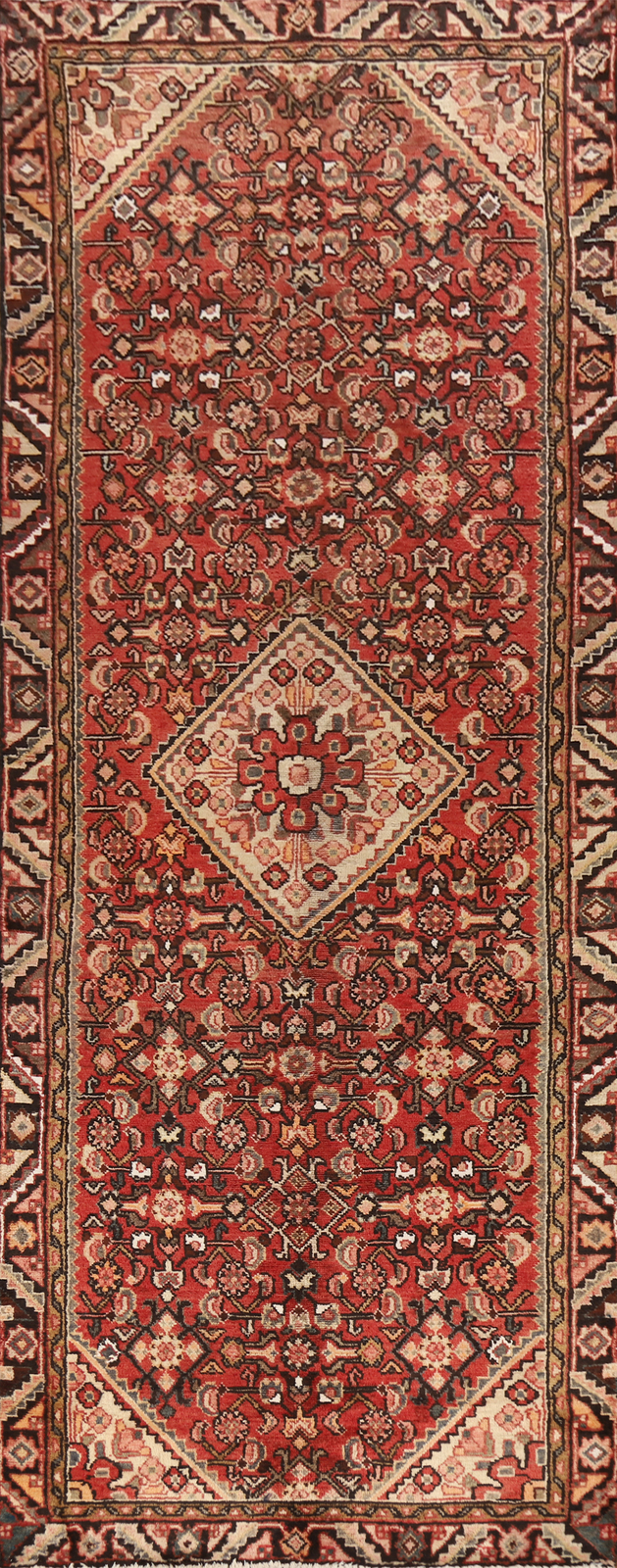 Vintage Tribal Traditional Handmade Geometric 10 ft Nomad Runner Wool Rug 3x10