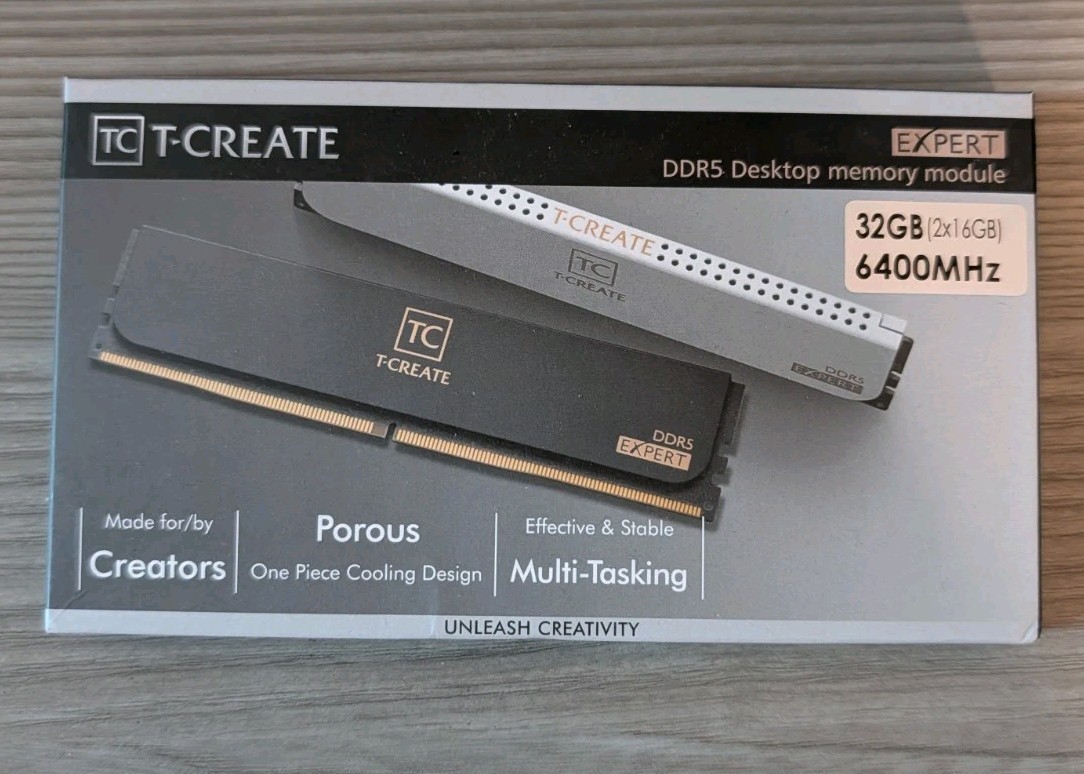 TEAMGROUP T-Create Expert 32GB (2x16GB) DDR5-6400 CL32 Desktop RAM Black