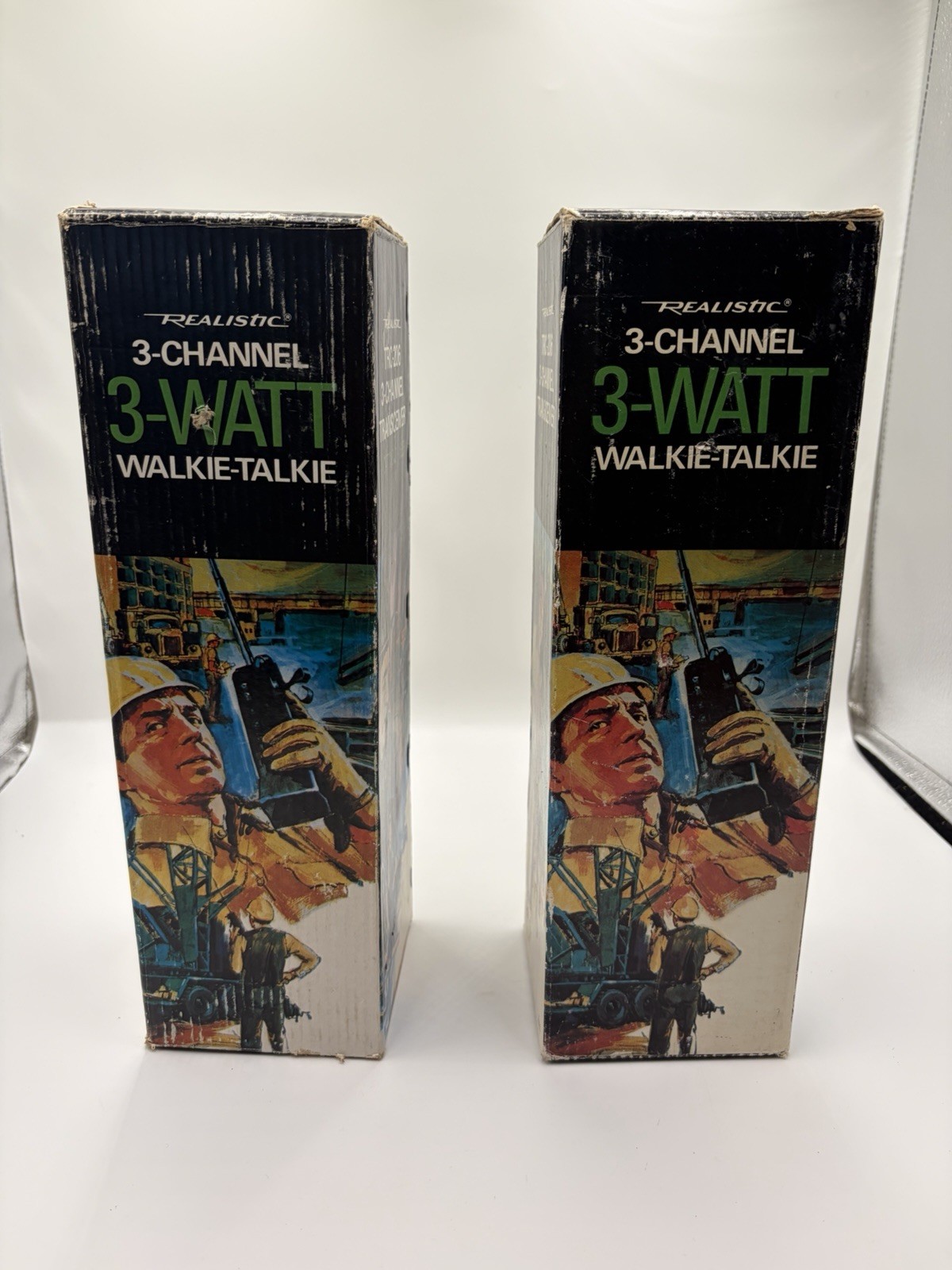 VTG Pair Realistic TRC-206 CB Walkie Talkies w/ Boxes RadioShack 1970s Excellent