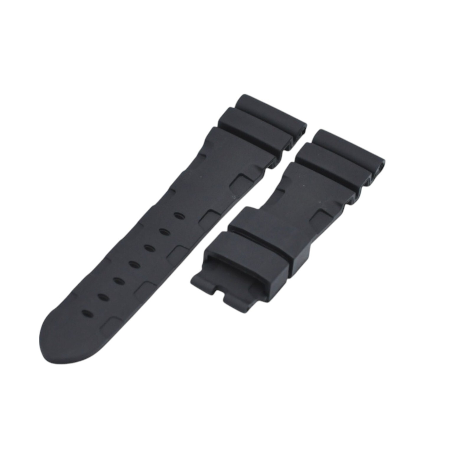 24x22mm Black Rubber Watch Strap For Panerai Luminor Marina Submersible