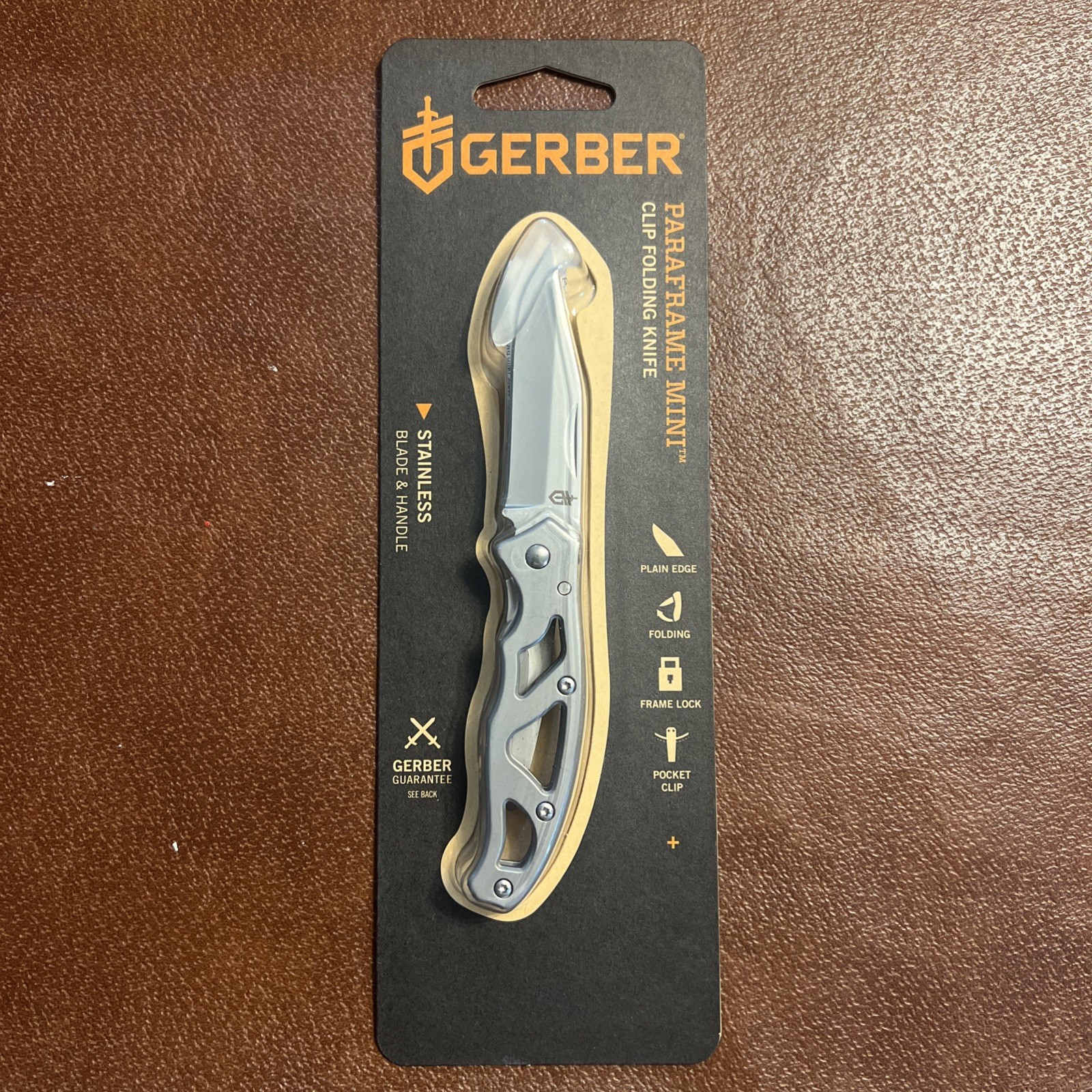 Gerber PARAFRAME MINI - Silver Stainless Steel Clip Folding Knife Gerber PARAFRAME MINI - Silver Stainless Steel Clip Folding Knife