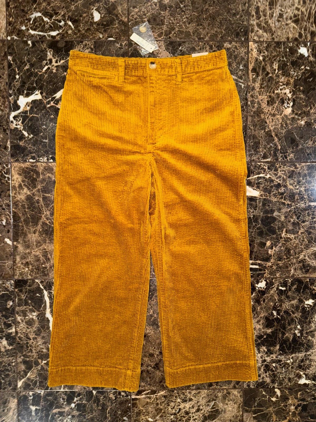 NWT Madewell Emmett Wide-Leg Crop Corduroy Pants  -Deep Marigold- Size 29 Petite