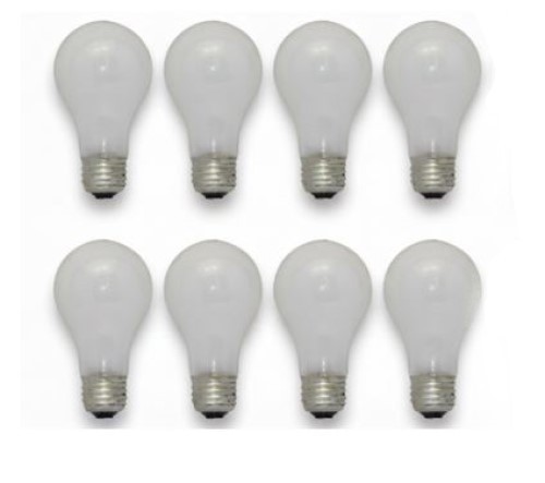 8-PK 40A Light Bulb A19 Inside Frost 40W NEW