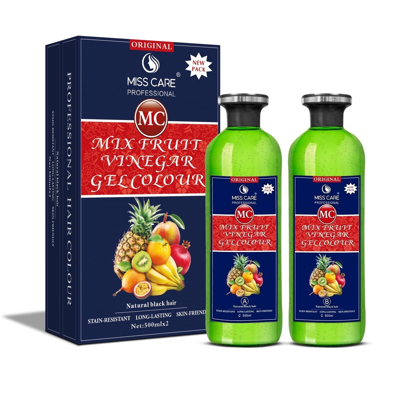 Miss Care Original MC Mix Fruit Vinegar Gel Colour (Natural Black Hair) 1000 ml