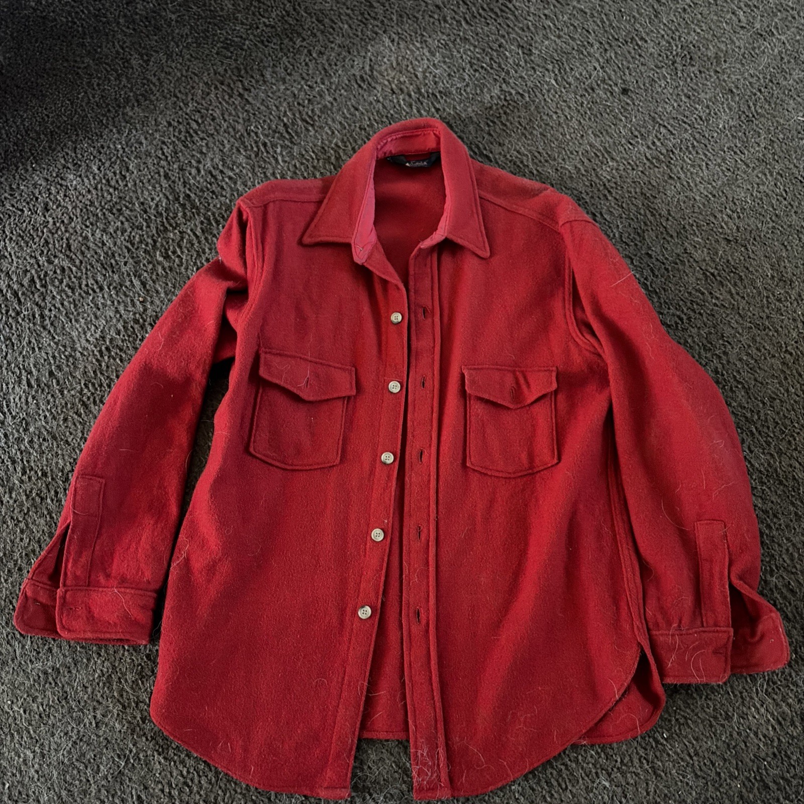 VINTAGE WOOLRICH MENS RED WOOL LUMBERJACK JACKET VINTAGE WOOLRICH MENS RED WOOL LUMBERJACK JACKET