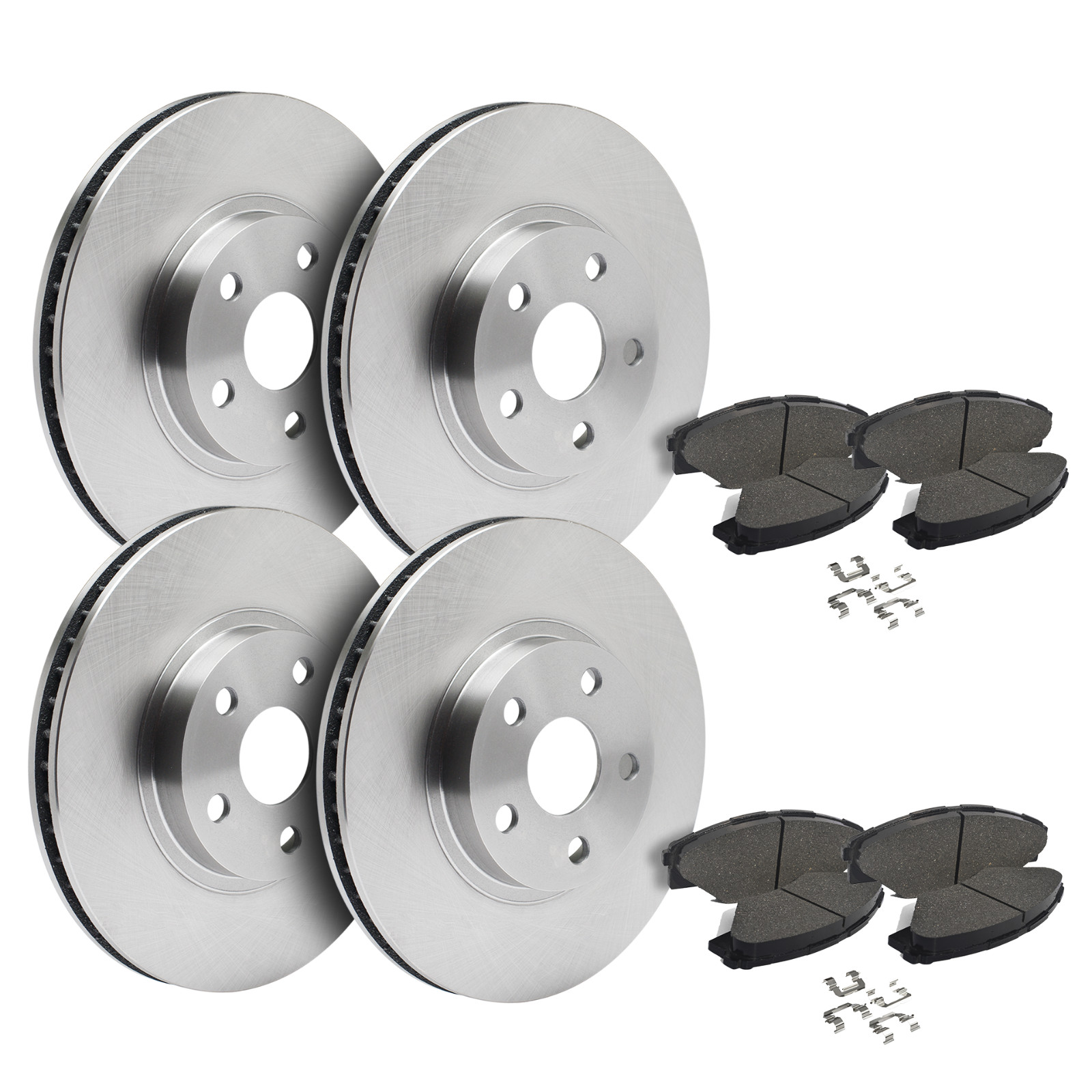 Front & Rear Brake Rotors + Ceramic Pads for 2018-2021 Hyundai Kona Kia Seltos