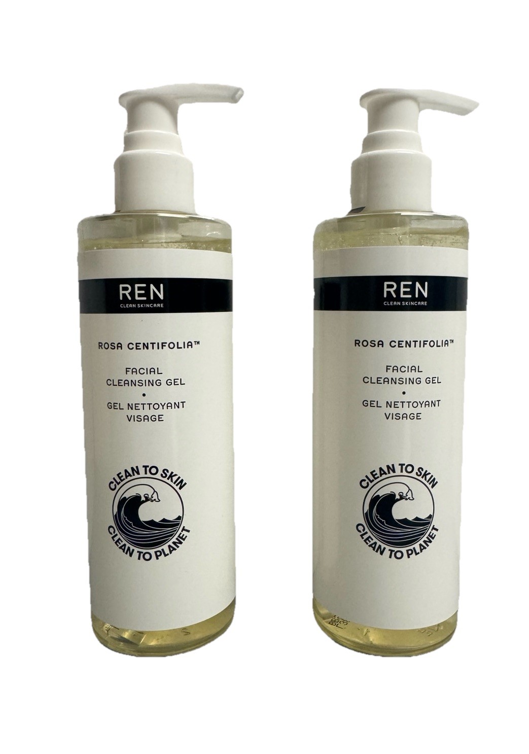 2 PACK REN Clean Skincare ROSA CENTIFOLIA Facial Cleansing Gel 240mL 8.1oz EACH