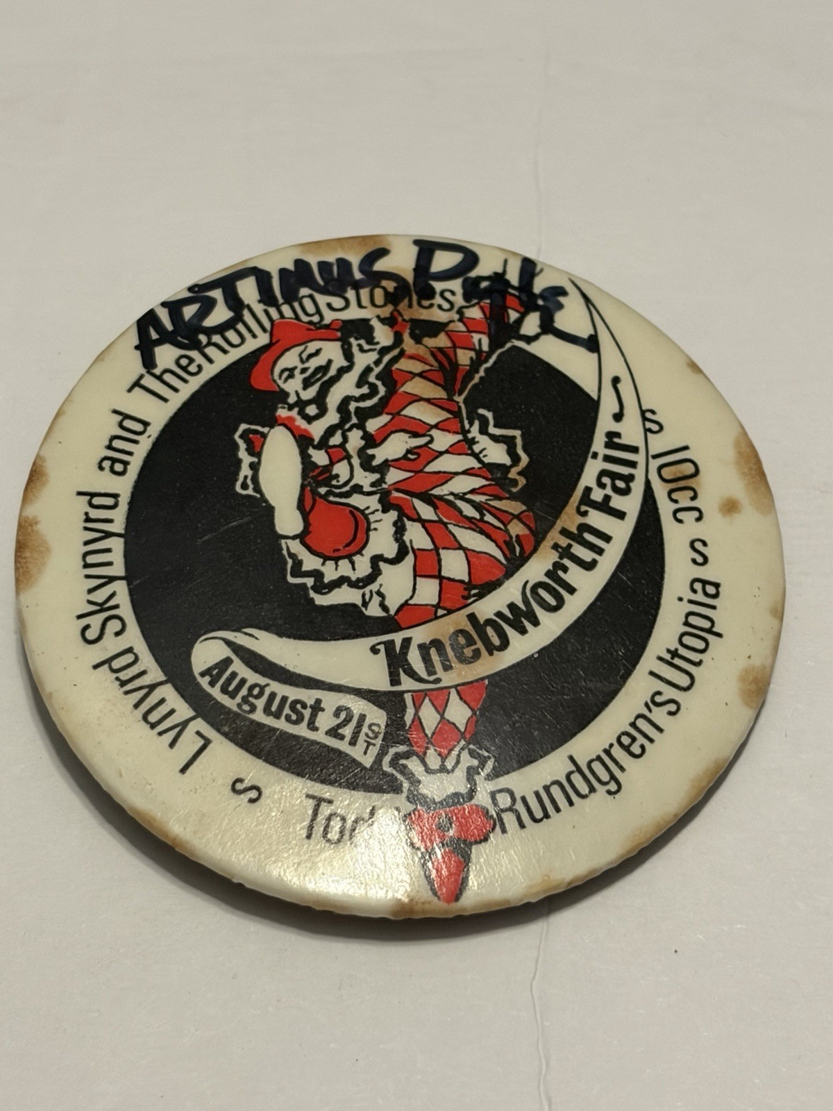 Lynyrd Skynyrd Signed Original Knebworth Button 2.25” 1976 Artimus Pyle PROOF Lynyrd Skynyrd Signed Original Knebworth Button 2.25” 1976 Artimus Pyle PROOF
